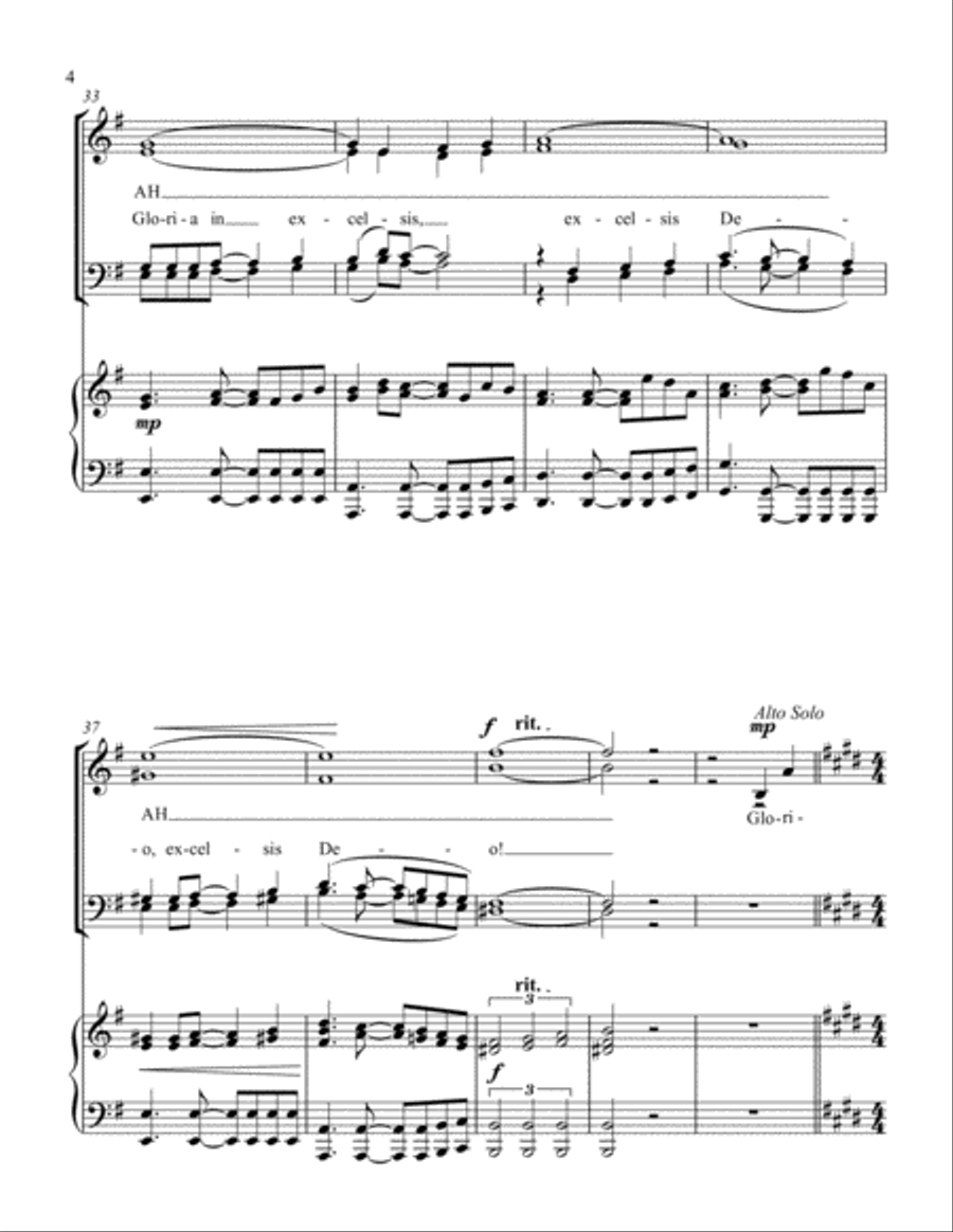 Gloria in excelsis Deo 4-Part scores gallery preview page 4