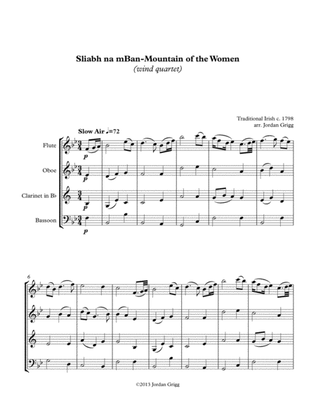 Book cover for Sliabh na mBan - Mountain of the Women (wind quartet)