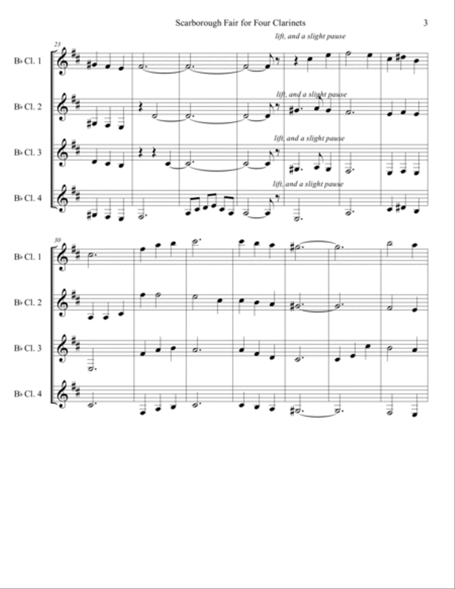 Scarborough Fair/canticle Woodwind Quartet scores gallery preview page 3