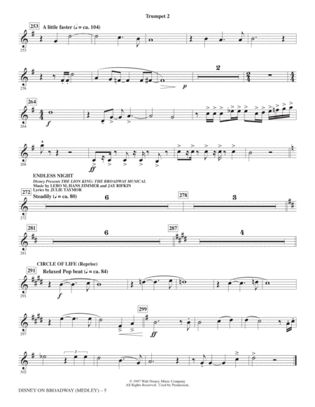 Disney On Broadway (Medley) - Trumpet 2