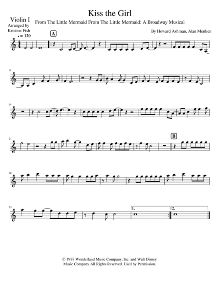 Kiss The Girl String Quartet scores gallery preview page 3
