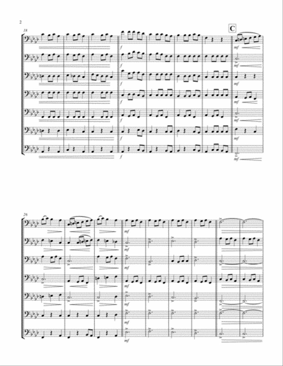 Carol of the Bells (F min) (Violoncello Septet) Cello scores gallery preview page 2