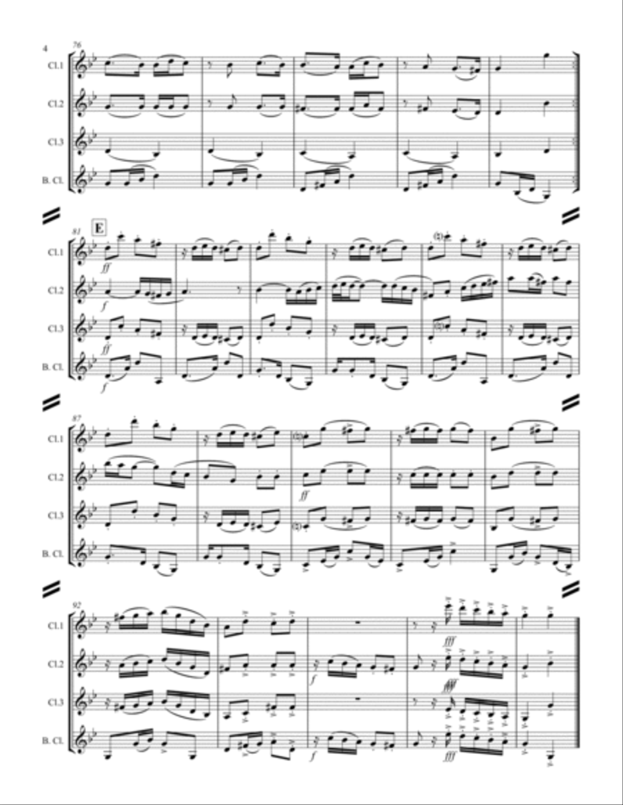 La Cumparsita (Tango) (for Clarinet Quartet) Clarinet Quartet scores gallery preview page 5