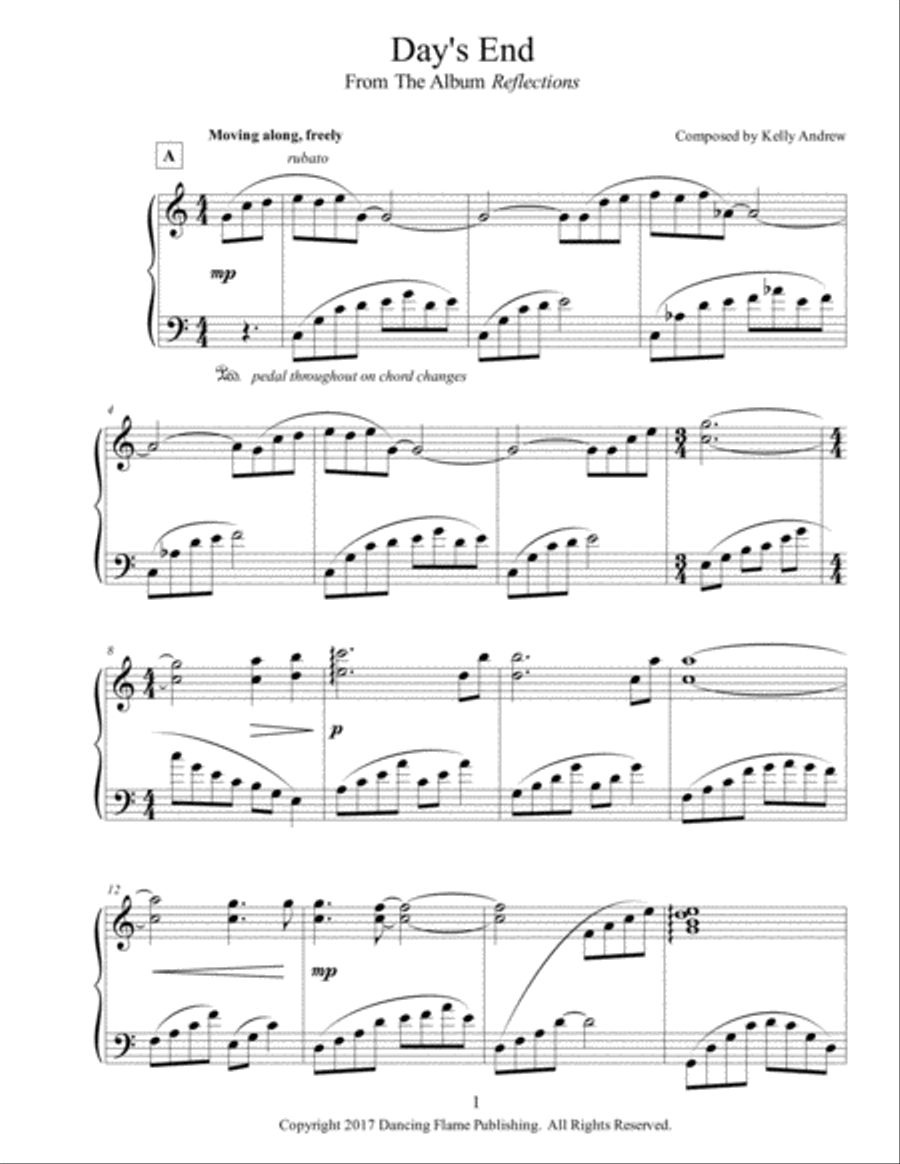 Day's End Easy Piano scores gallery preview page 1