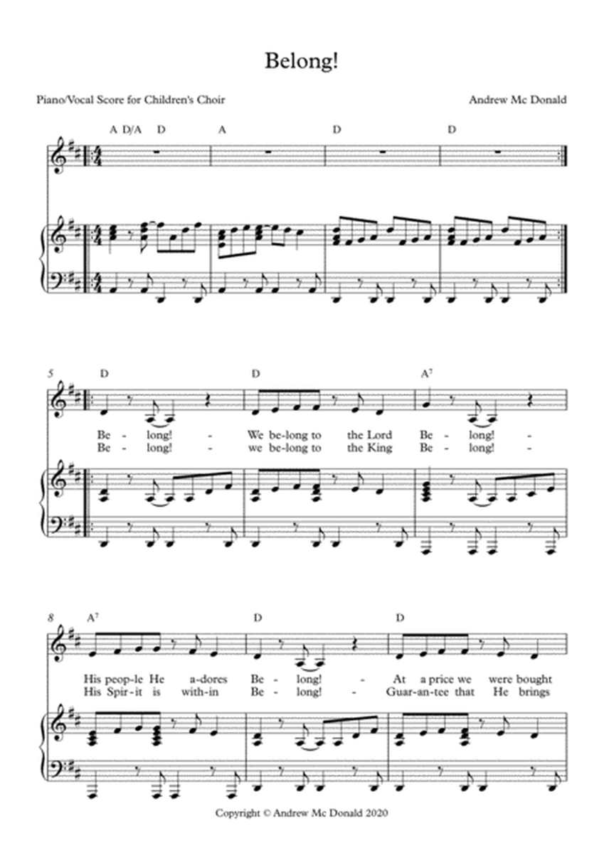 Belong! Piano & Vocal Score