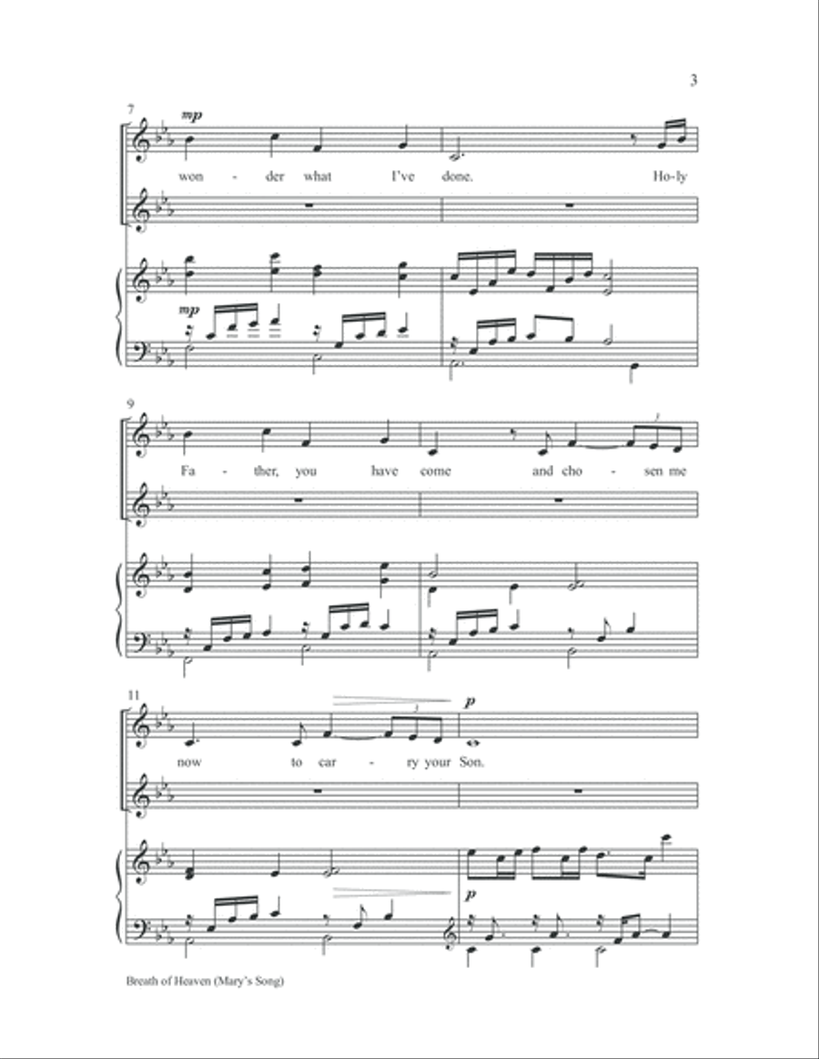 Breath of Heaven (Mary's Song) Women's Choir scores gallery preview page 4