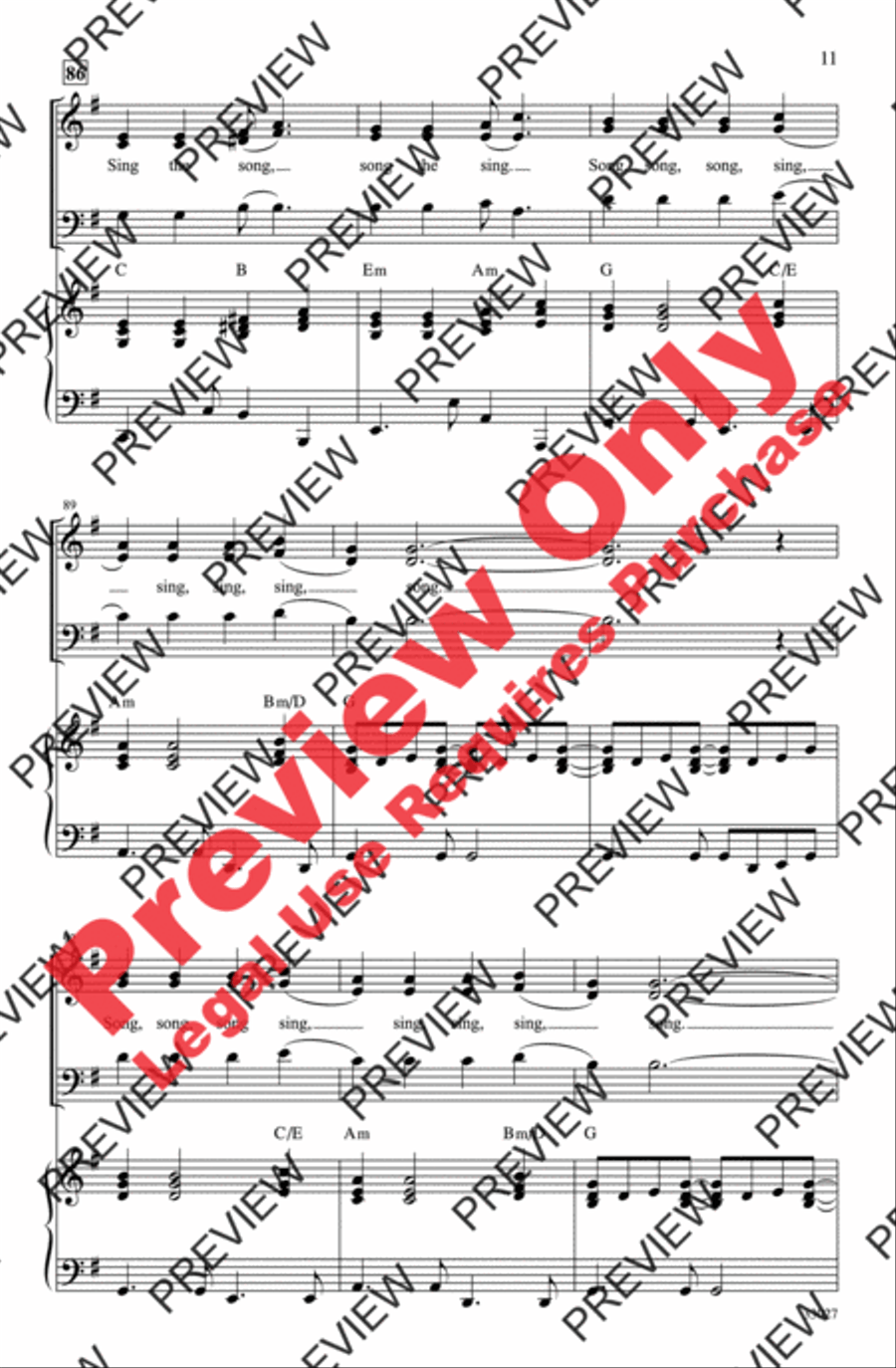 Hair: A Choral Medley 3-Part scores gallery preview page 11