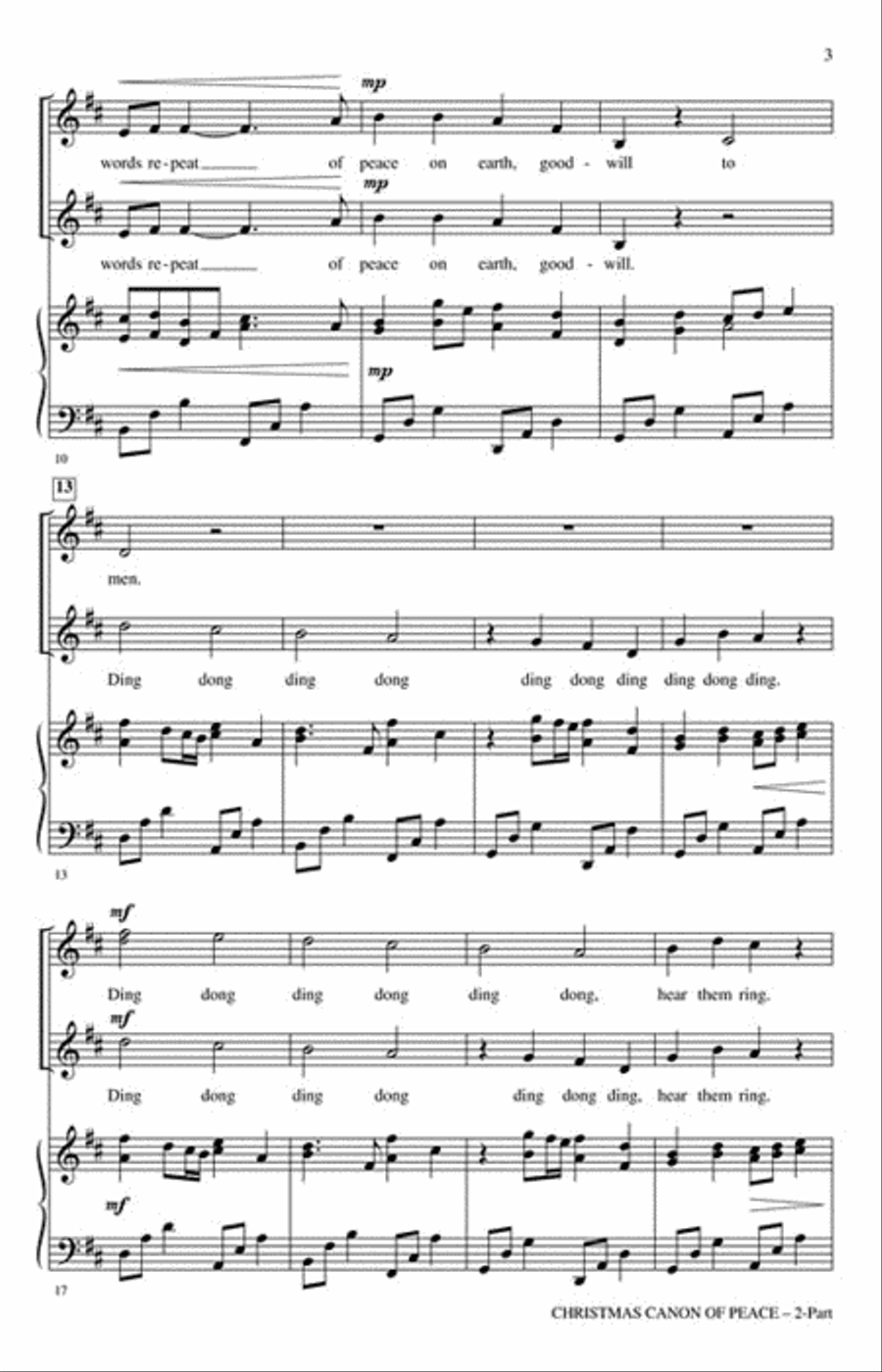 Christmas Canon of Peace 2-Part scores gallery preview page 3