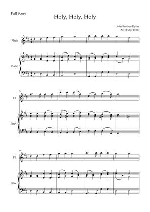 Holy, Holy, Holy (Traditional Christian Song) for Flute Solo and Piano Accompaniment