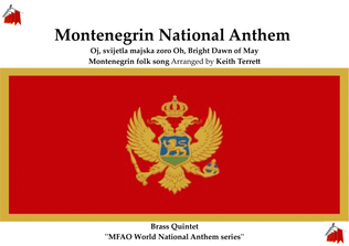 Book cover for Montenegrin National Anthem for Brass Quintet (MFAO World National Anthem Series)