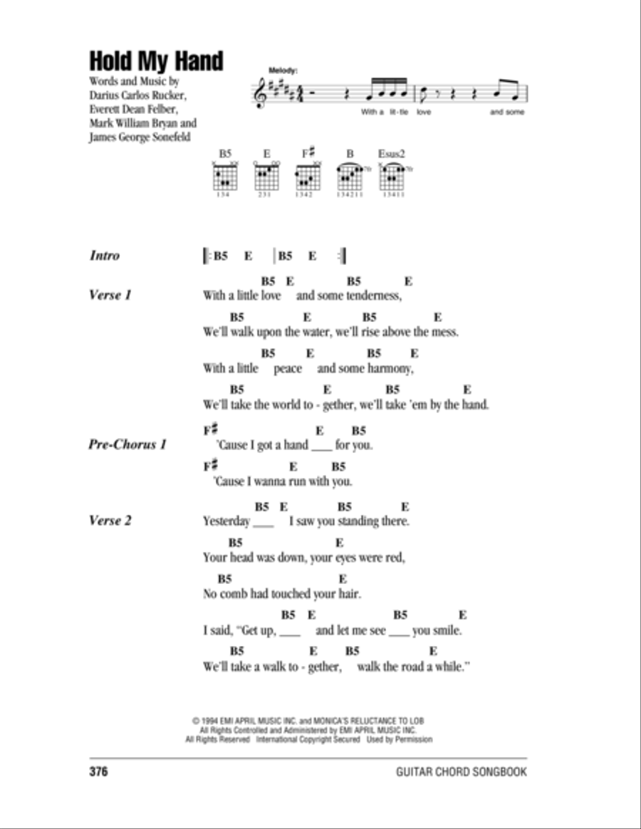 Hold My Hand Acoustic Guitar scores gallery preview page 1