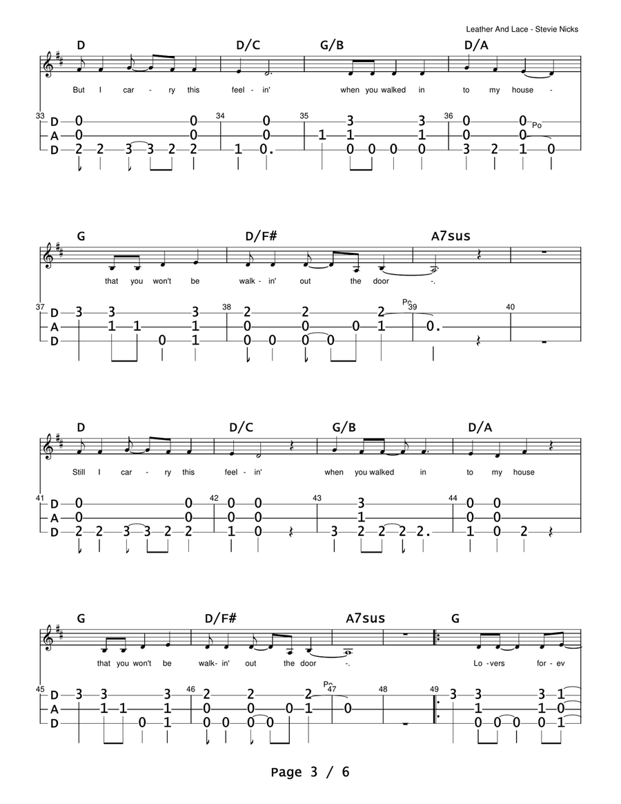 Leather And Lace Guitar scores gallery preview page 3