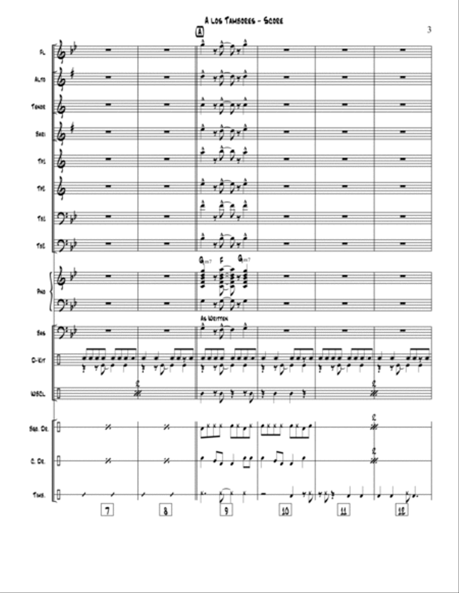 A los Tambores Jazz Ensemble scores gallery preview page 3