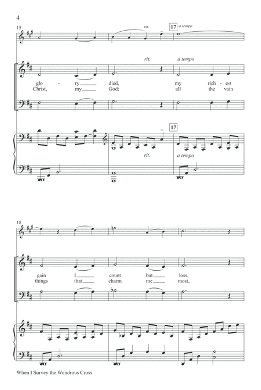When I Survey the Wondrous Cross 4-Part scores gallery preview page 4