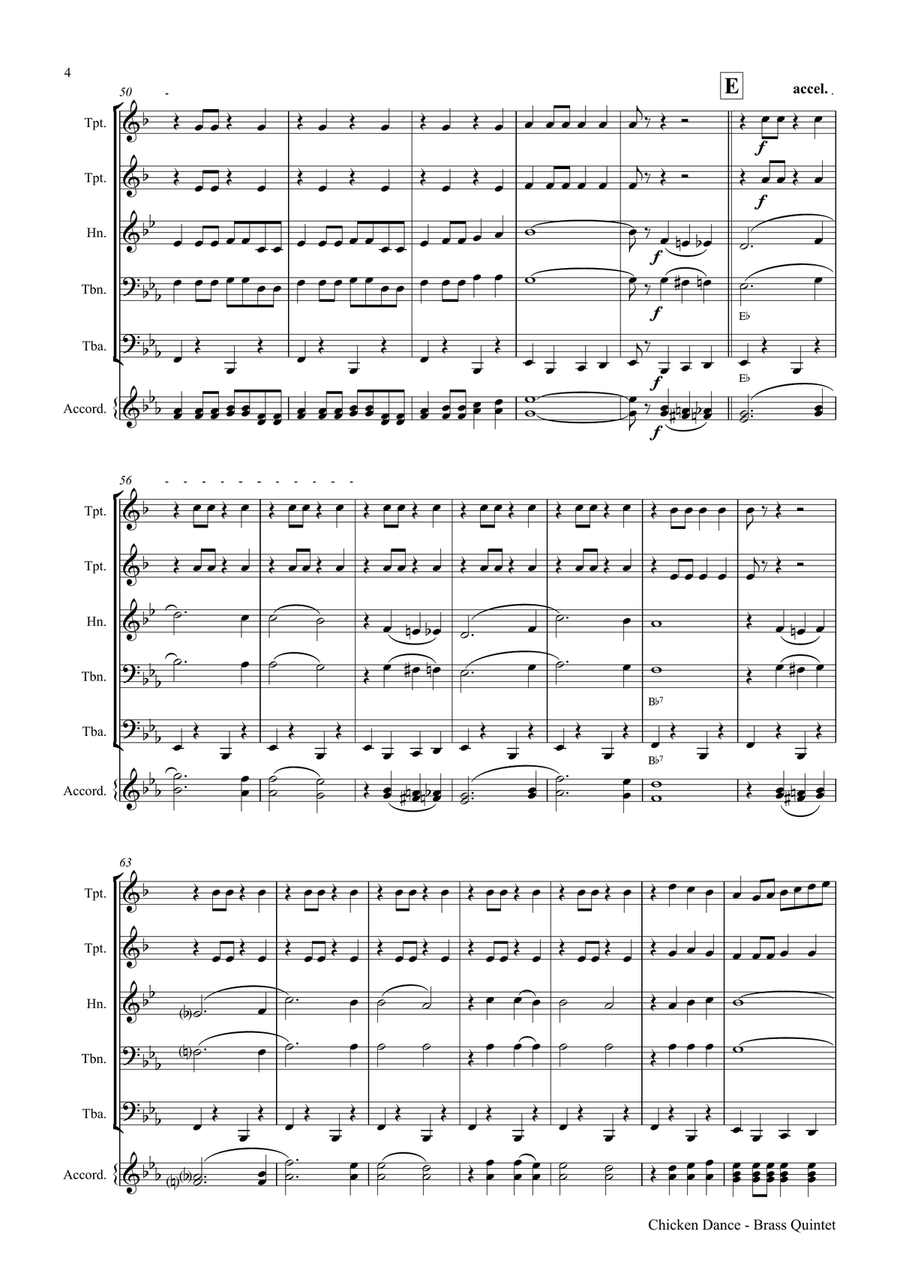 The Chicken Dance Euphonium scores gallery preview page 4