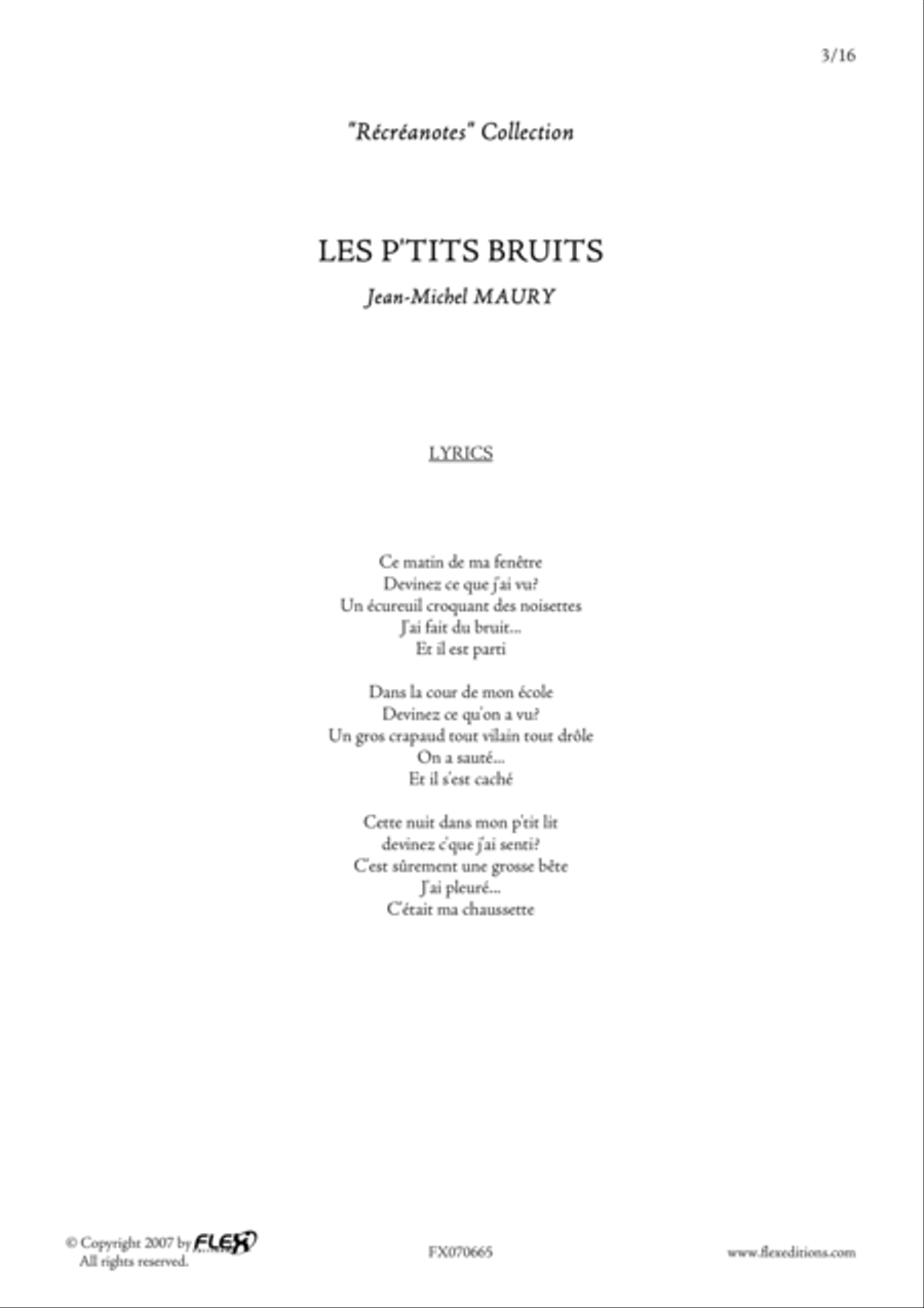 Les P'Tits Bruits Children's Choir scores gallery preview page 3