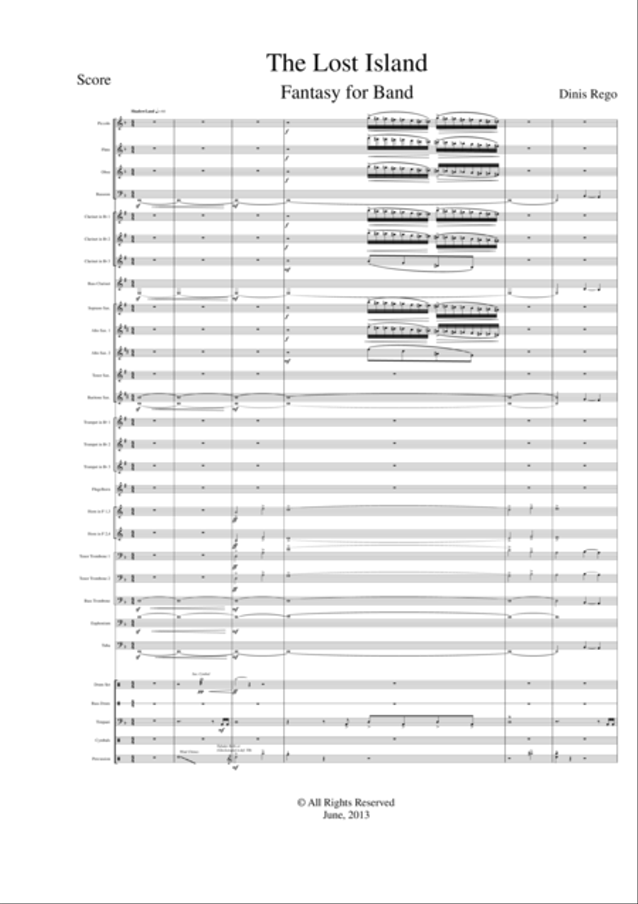The Lost Island (Fantasy for Band) - Dinis Rego Concert Band scores gallery preview page 1