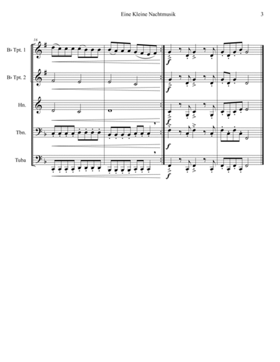 Eine Kleine Nachtmusik (A Little Night Music) for Brass Quintet image number null