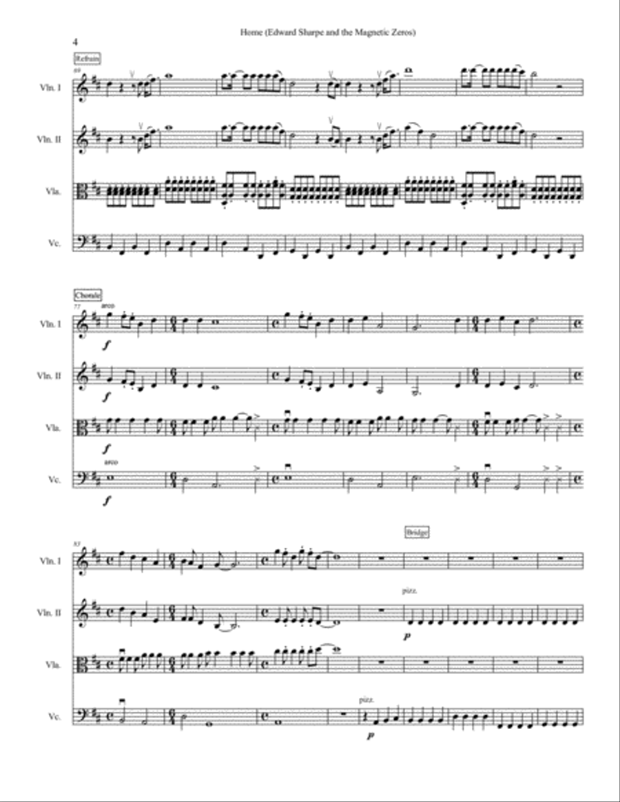 Home Home String Quartet scores gallery preview page 4
