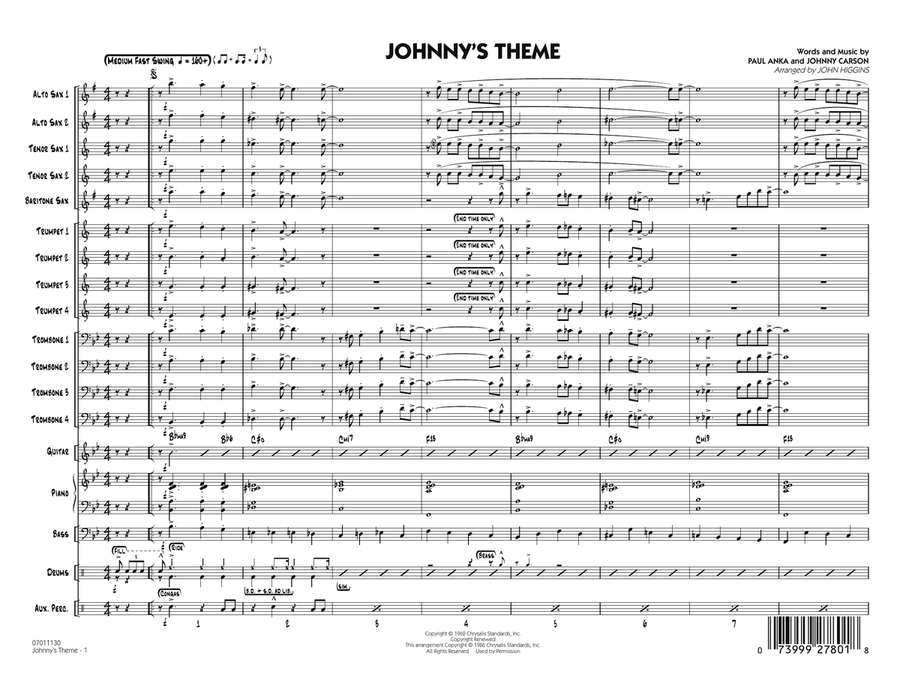 Johnny's Theme (from The Tonight Show) - Conductor Score (Full Score) Jazz Ensemble scores gallery preview page 1