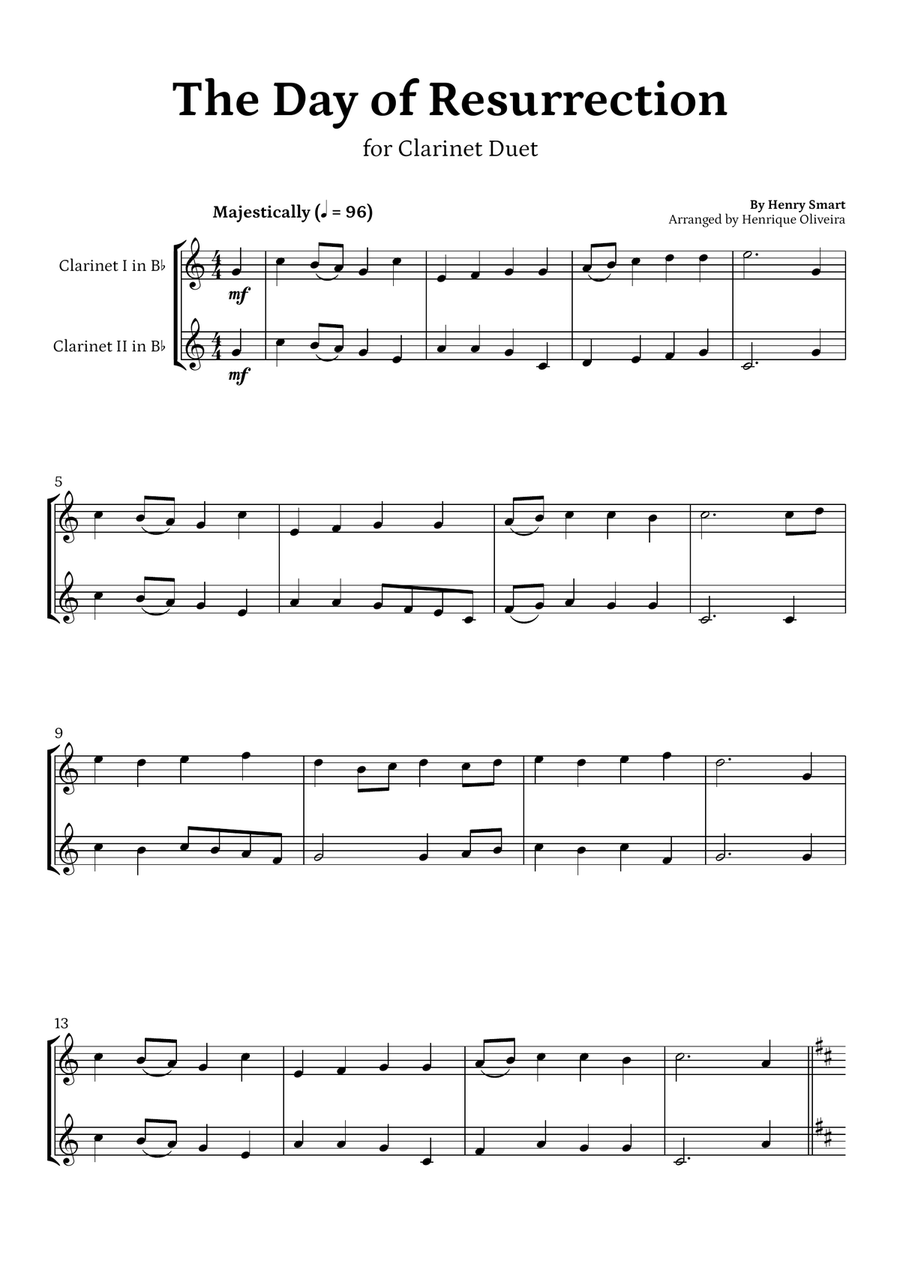 5 Beautiful Easter Hymns (for Clarinet Duet) 5 Beautiful Easter Hymns (for Clarinet Duet) Clarinet Duet scores gallery preview page 6