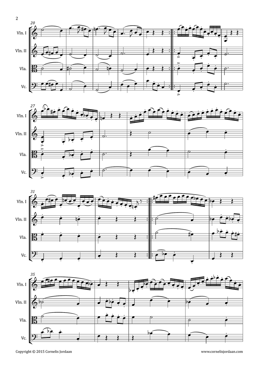 PLEYEL : Easy Minuet & Trio for string quartet String Quartet scores gallery preview page 2
