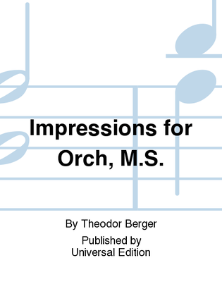 Book cover for Impressions For Orch, M.S.
