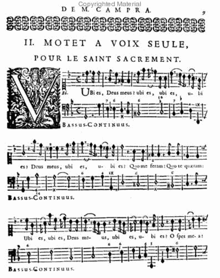 Motets for I, II, III voices with continuo Book II for voice