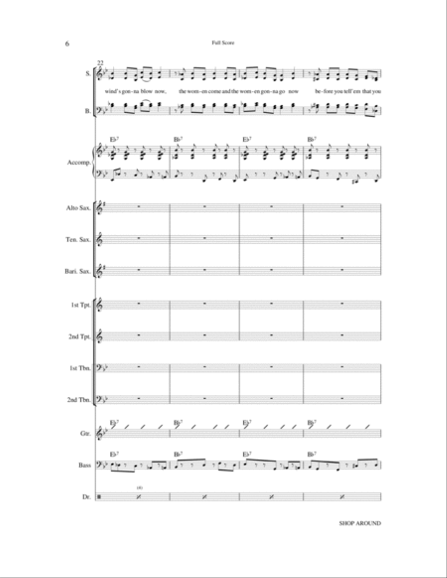 Shop Around - Score Choir scores gallery preview page 6