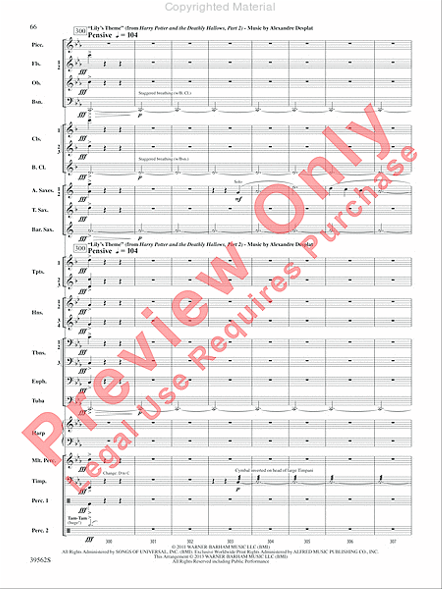 The Complete Harry Potter Concert Band scores gallery preview page 67
