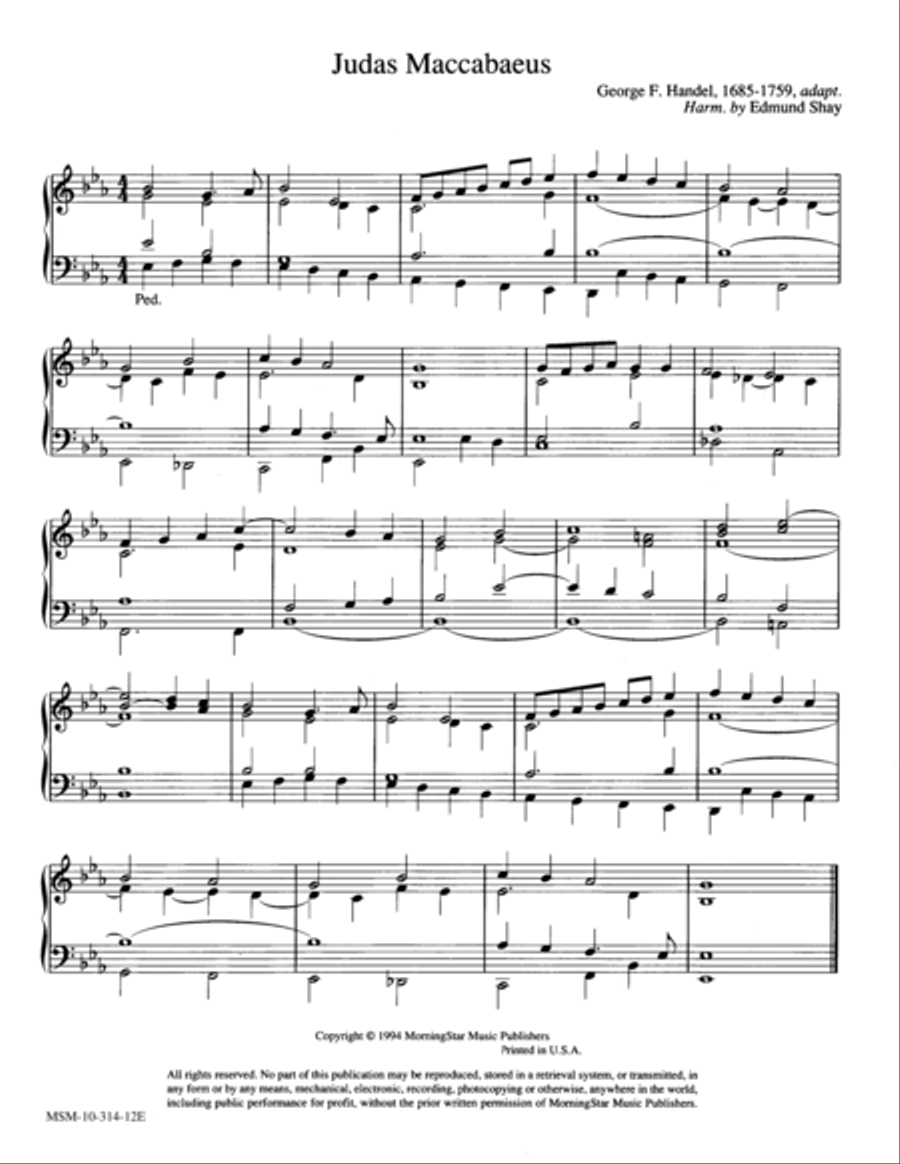 Judas Maccabaeus Organ scores gallery preview page 1
