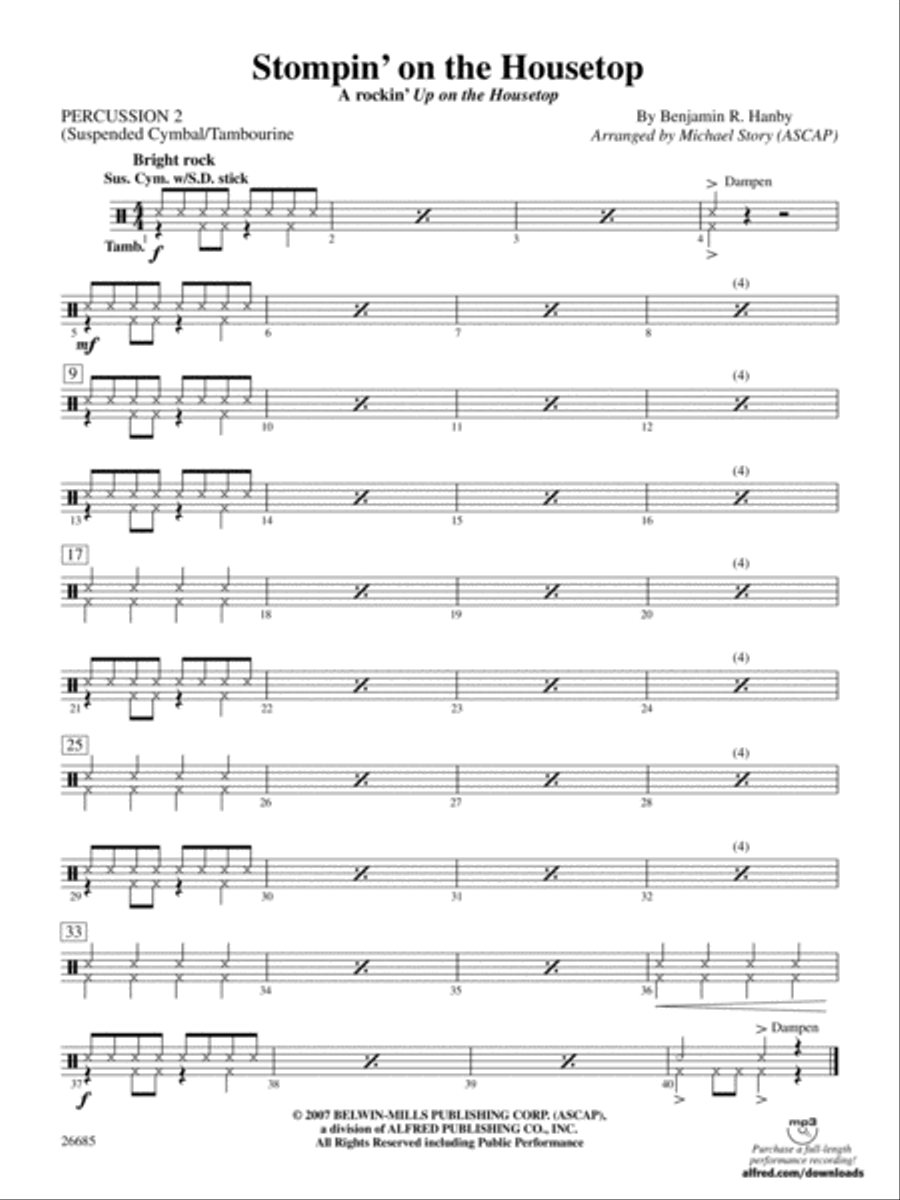Stompin' on the Housetop: 2nd Percussion Concert Band scores gallery preview page 1