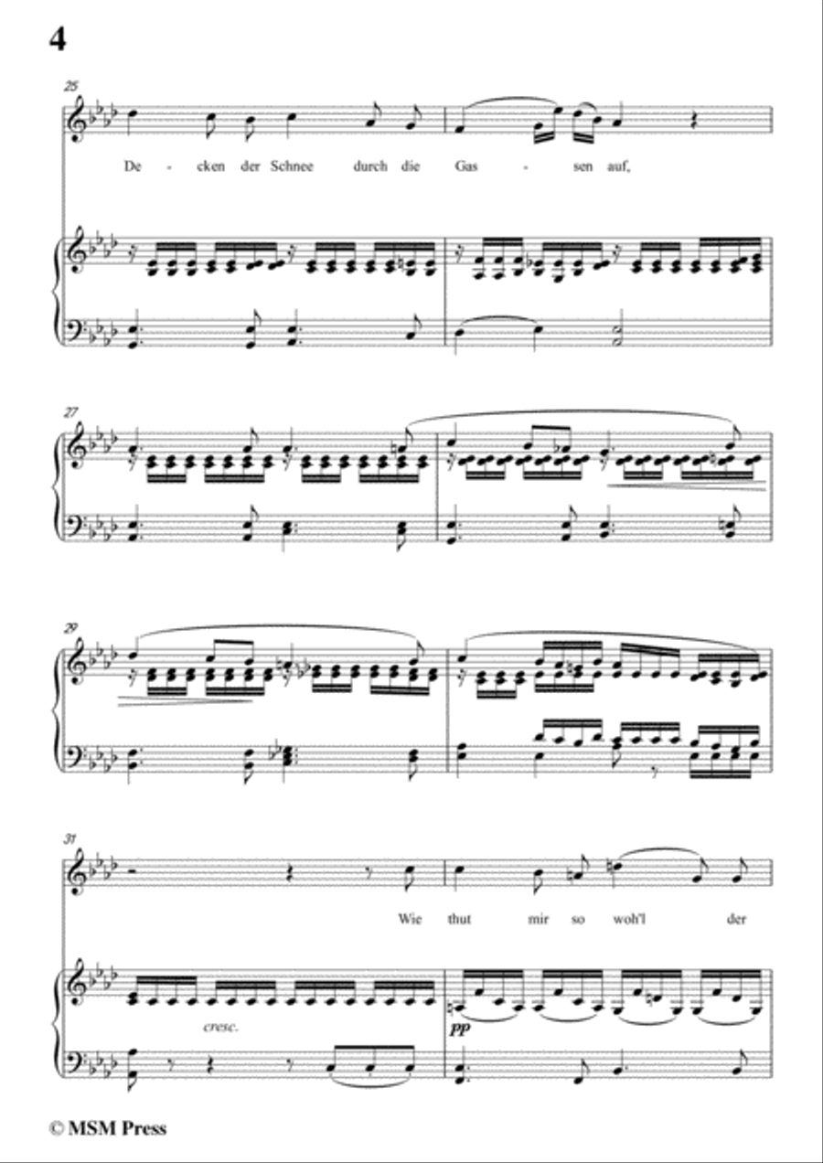Schubert-Der Winterabend,in A flat Major,D.938,for Voice and Piano Voice Solo scores gallery preview page 6