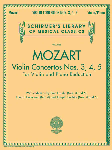 Mozart - Violin Concertos Nos. 3, 4, 5 (Piano / Violin)