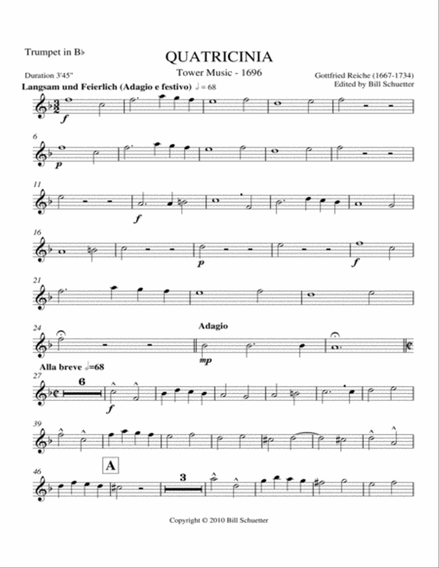 Quatricinia from Tower Music of 1696 Bass Trombone scores gallery preview page 5