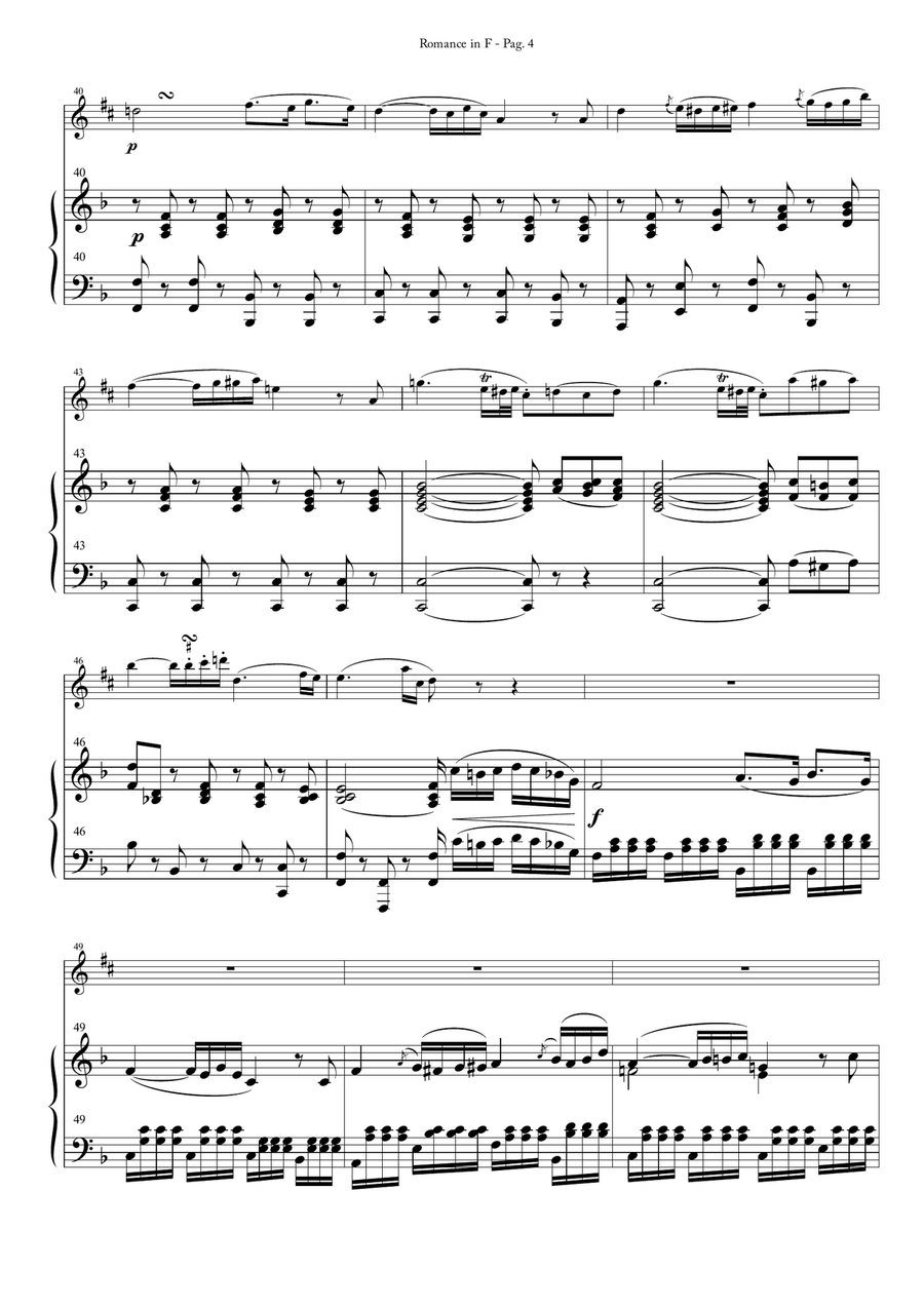 Romance in F for Alto Saxophone and Piano Alto Saxophone scores gallery preview page 4