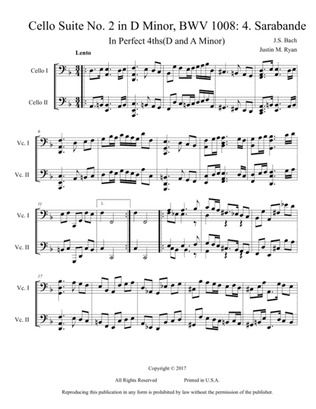 Cello Suite No. 2, BWV 1008: 4. Sarabande