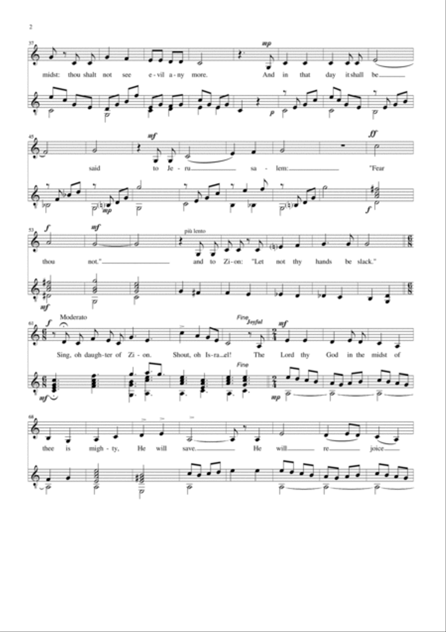 Sing o daughter of Zion for alto and guitar Vocal Duet scores gallery preview page 2