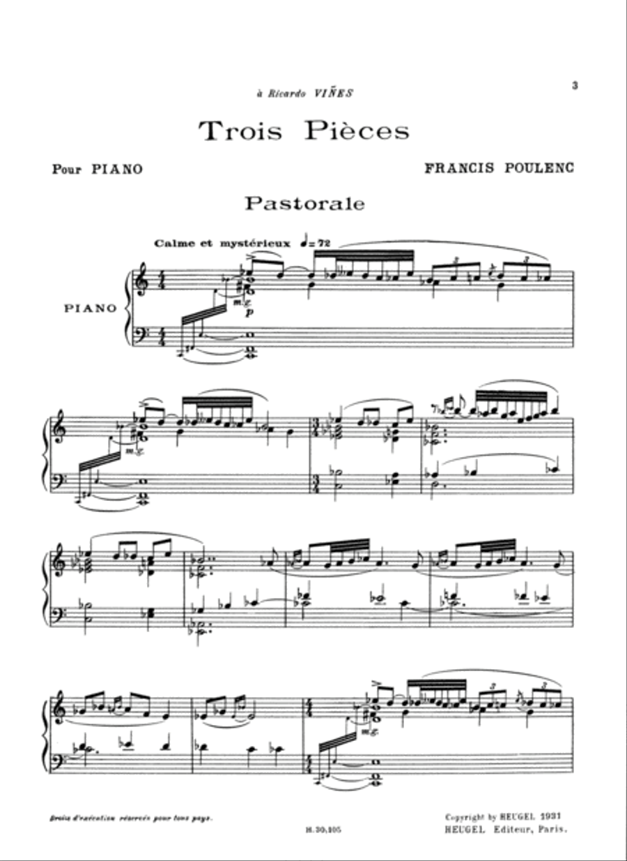 Trois Pieces pour Piano Trois Pieces pour Piano Piano Solo scores gallery preview page 2