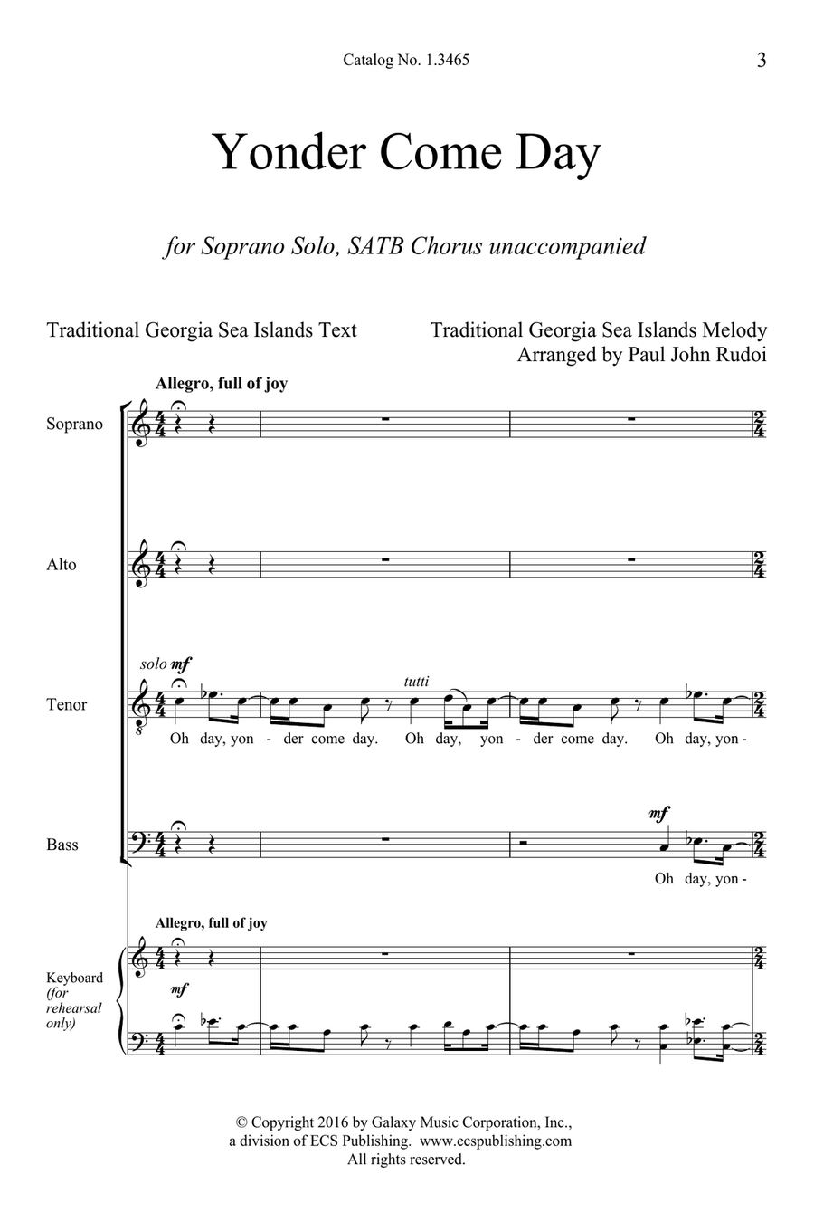 Yonder Come Day 4-Part scores gallery preview page 2