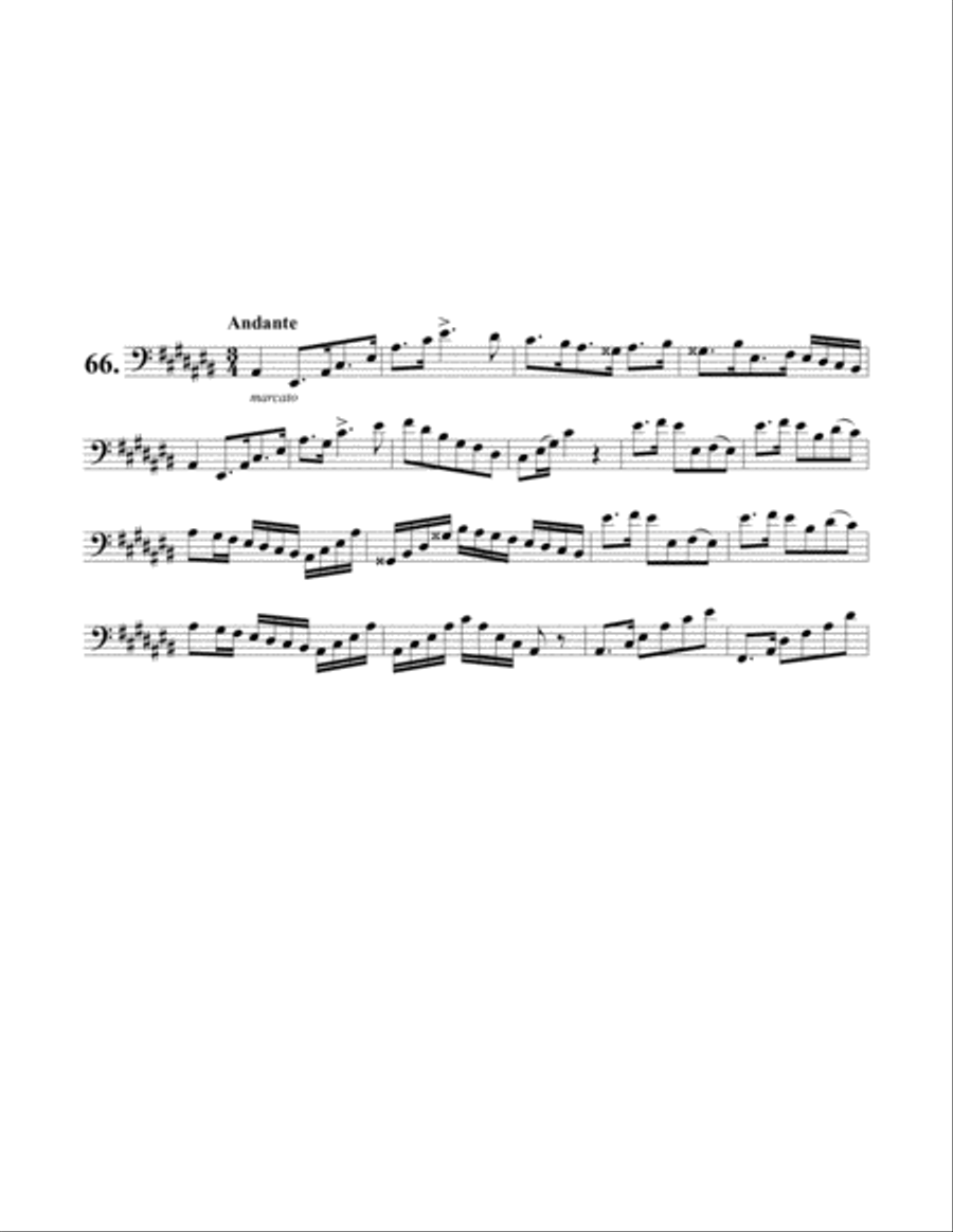 66 Etudes in all Major and Minor Keys for Euphonium Euphonium scores gallery preview page 6