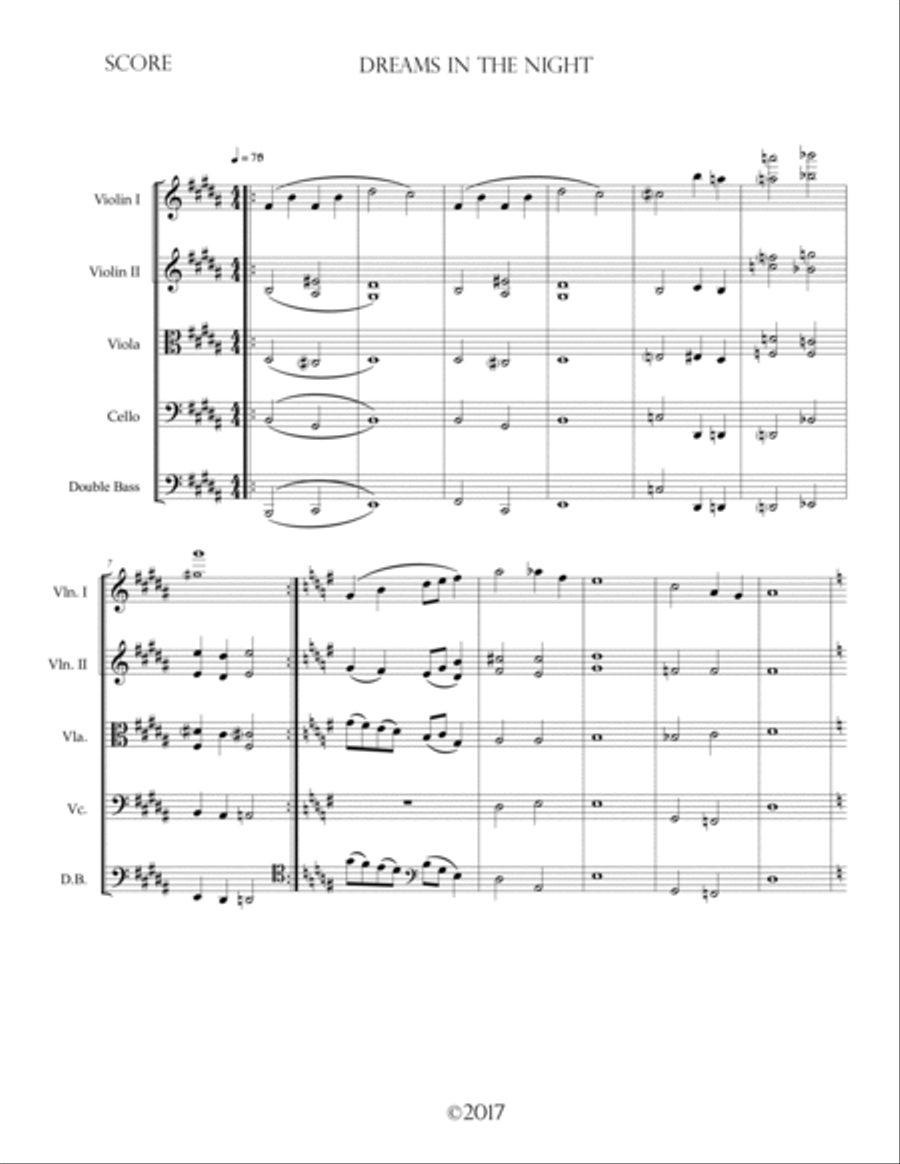 Dreams in the Night String Quartet scores gallery preview page 3