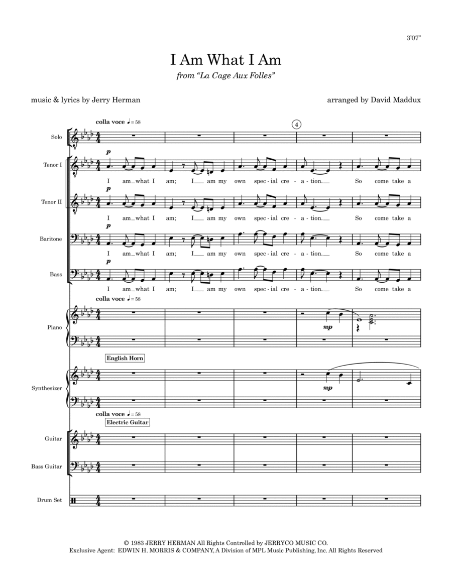 I Am What I Am Small Ensemble scores gallery preview page 1