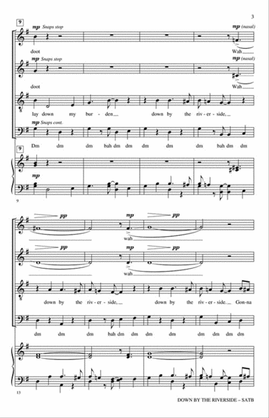 Down by the Riverside 4-Part scores gallery preview page 3