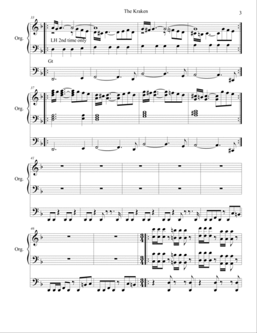 The Kraken The Kraken Organ Solo scores gallery preview page 3