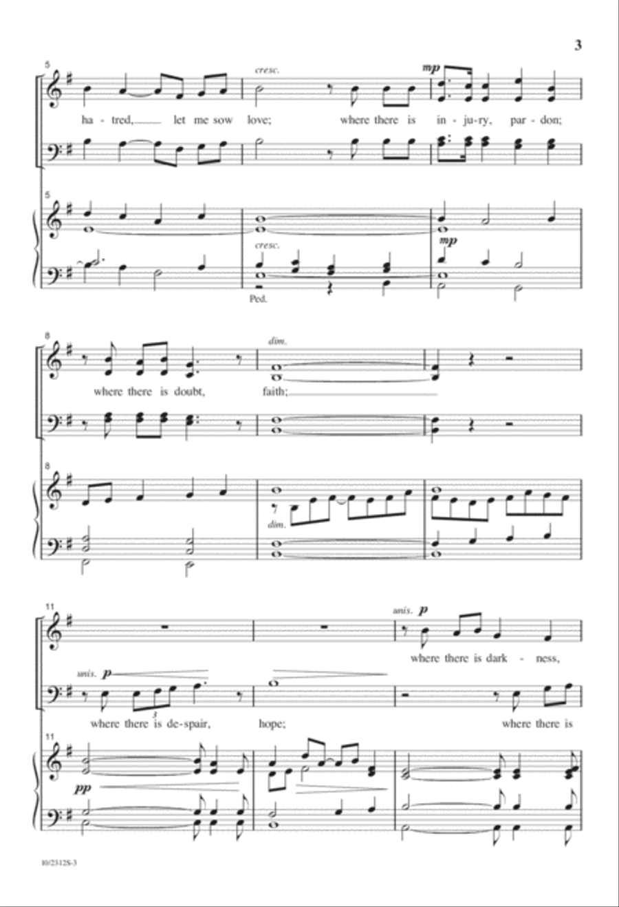 Lord, Make Me an Instrument of Your Peace 4-Part scores gallery preview page 3