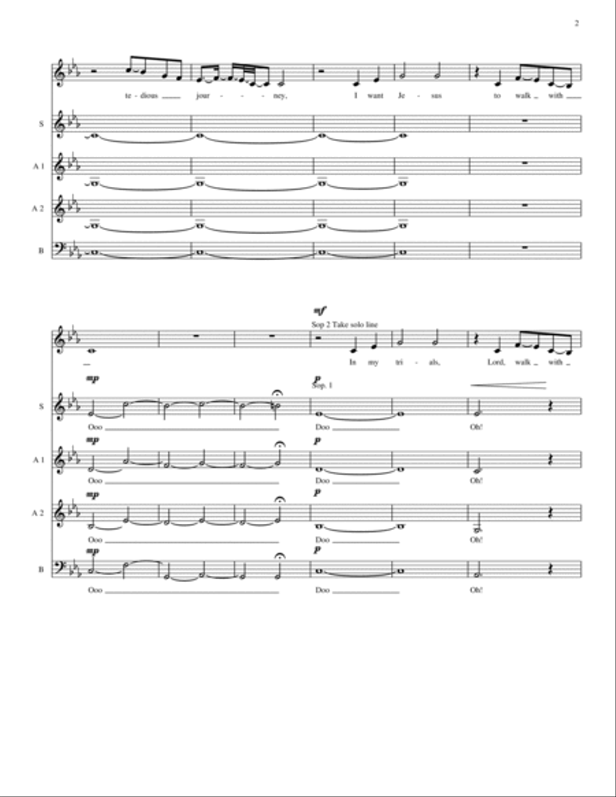 Walk With Me LORD/Give Me Jesus Divisi scores gallery preview page 2