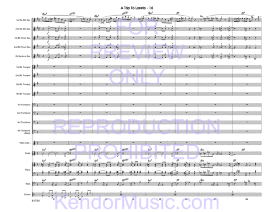 Trip To Loreto, A Jazz Ensemble scores gallery preview page 18
