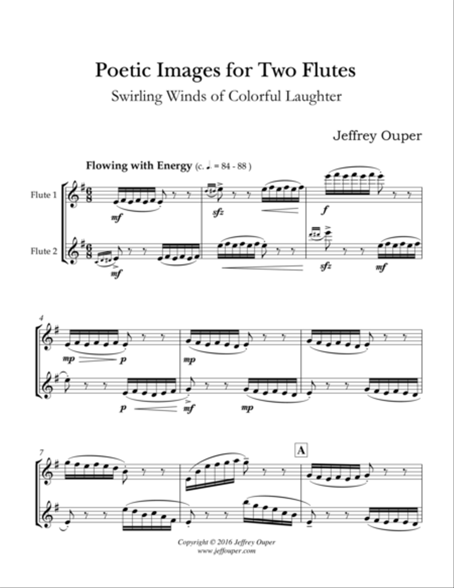 Poetic Images for Two Flutes Flute Duet scores gallery preview page 1