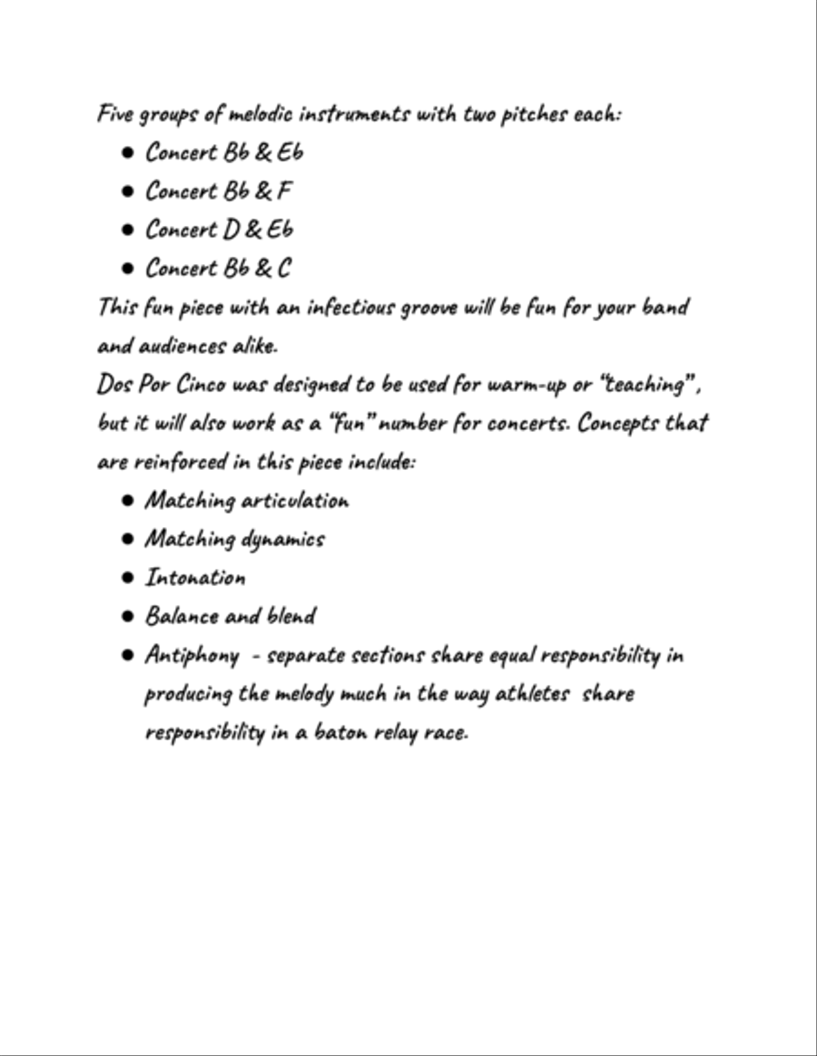 Dos Por Cinco Concert Band scores gallery preview page 2
